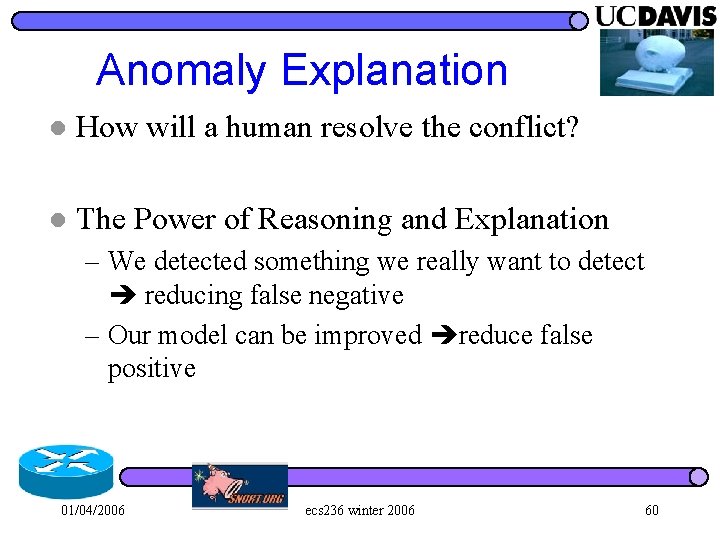 Anomaly Explanation l How will a human resolve the conflict? l The Power of
