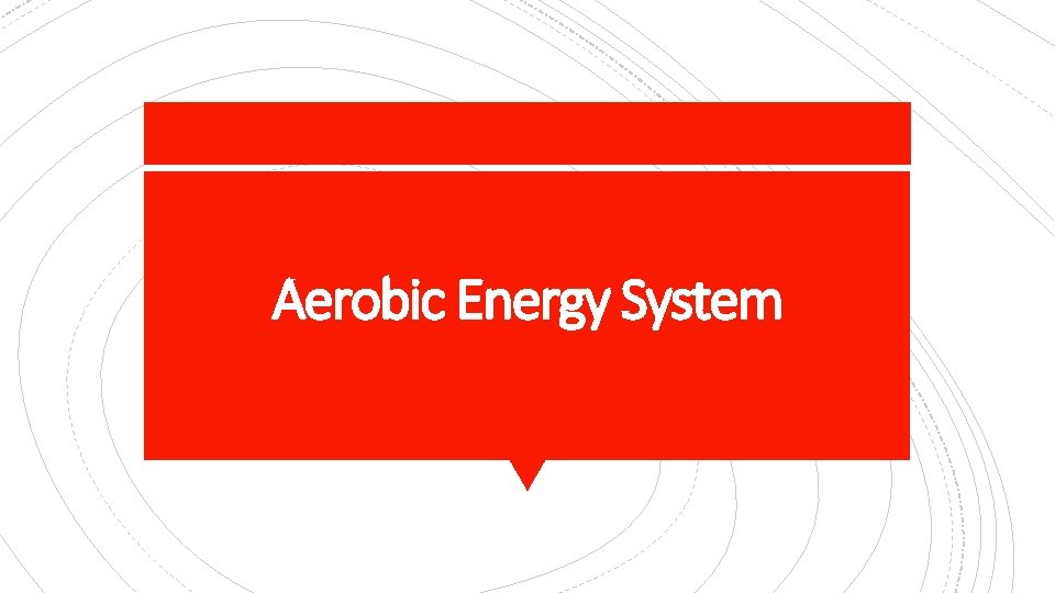 Aerobic Energy System 