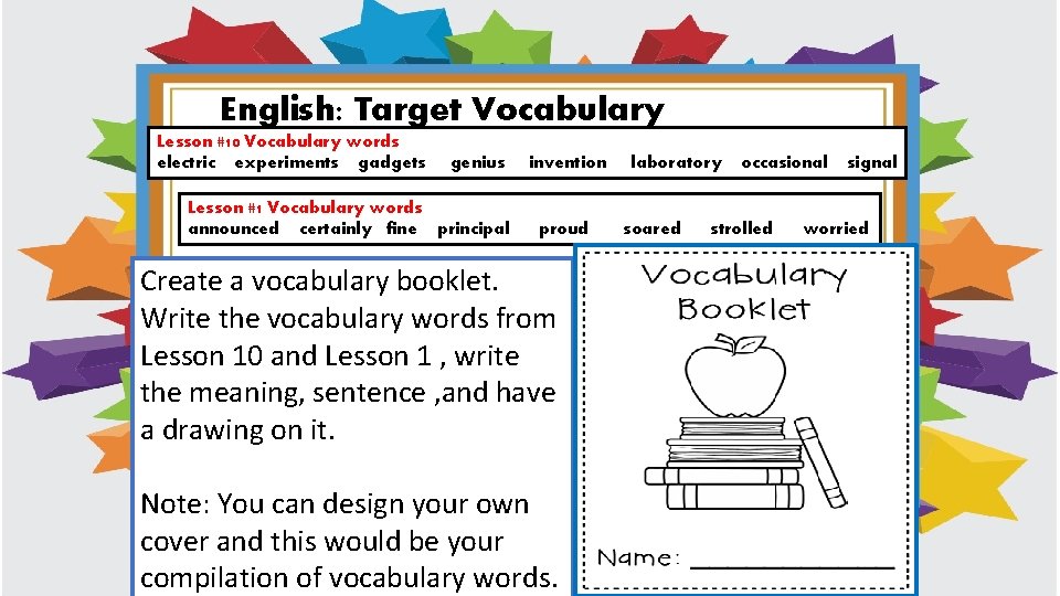 English: Target Vocabulary Lesson #10 Vocabulary words electric experiments gadgets genius Lesson #1 Vocabulary English: Target Vocabulary Lesson #10 Vocabulary words electric experiments gadgets genius Lesson #1 Vocabulary