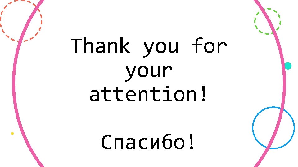 Thank you for your attention! Спасибо! 