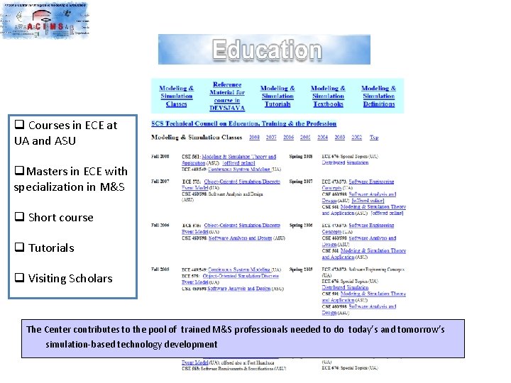 Education q Courses in ECE at UA and ASU q. Masters in ECE with
