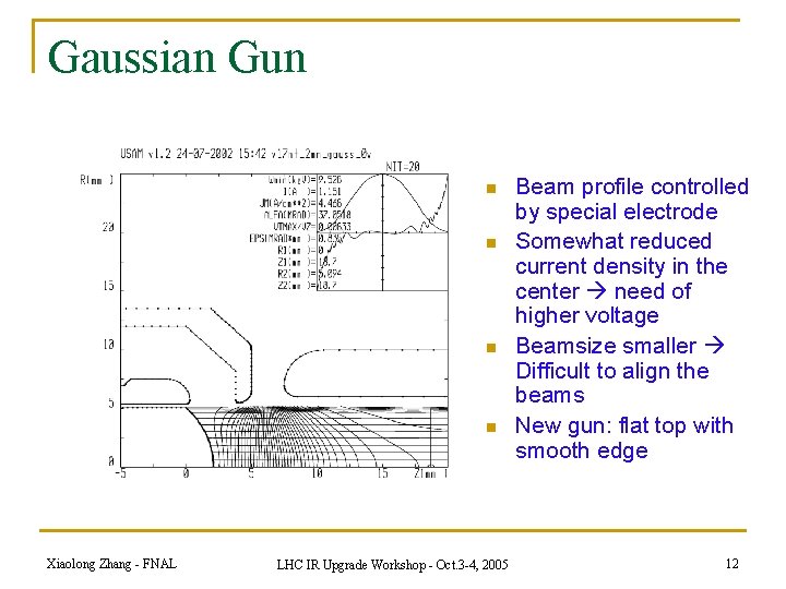 Gaussian Gun n n Xiaolong Zhang - FNAL LHC IR Upgrade Workshop - Oct.