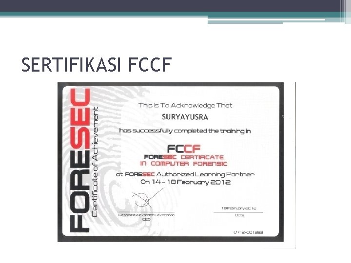 SERTIFIKASI FCCF 