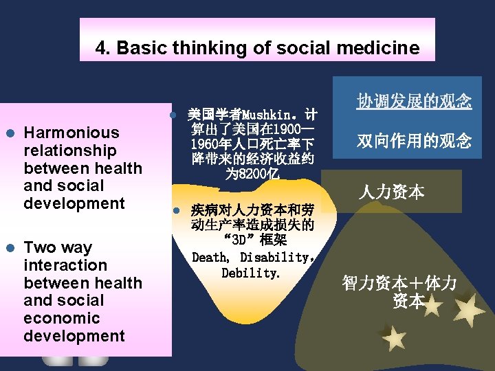 4. Basic thinking of social medicine l l l Harmonious relationship between health and 4. Basic thinking of social medicine l l l Harmonious relationship between health and