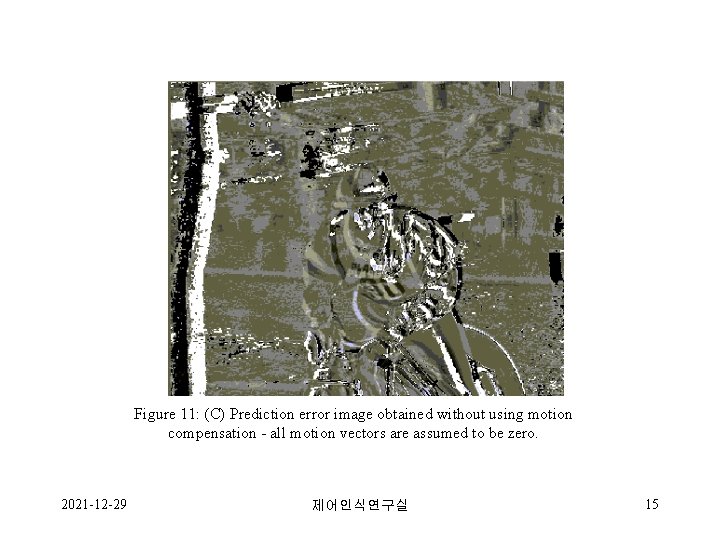 Figure 11: (C) Prediction error image obtained without using motion compensation - all motion