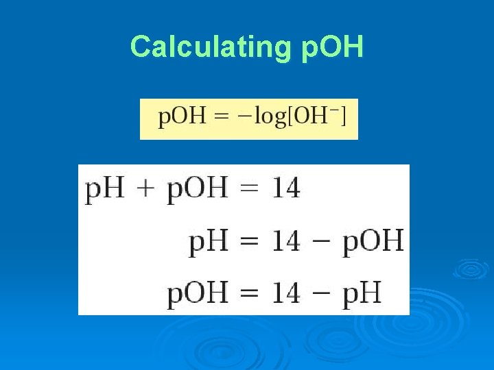 Calculating p. OH 