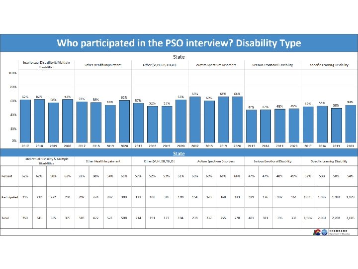 Who participated in the PSO interview? Disability Type 