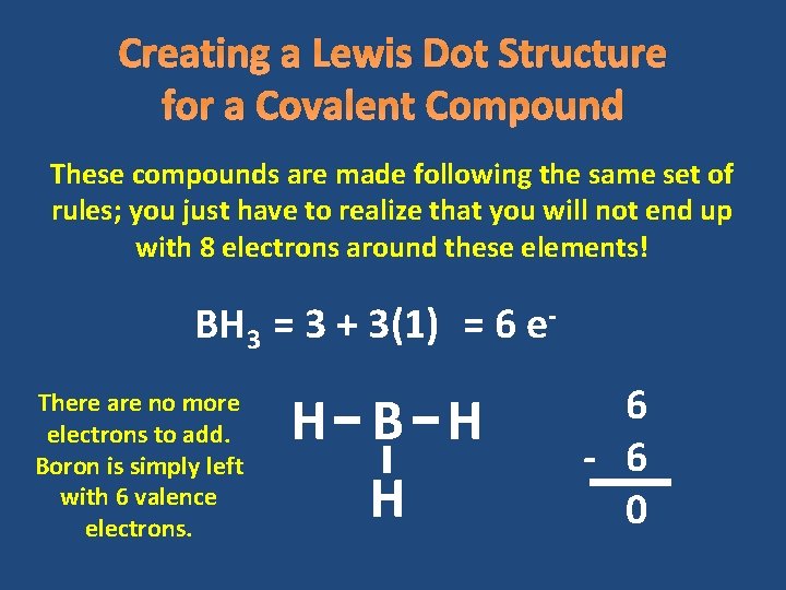 Creating a Lewis Dot Structure for a Covalent Compound These compounds are made following