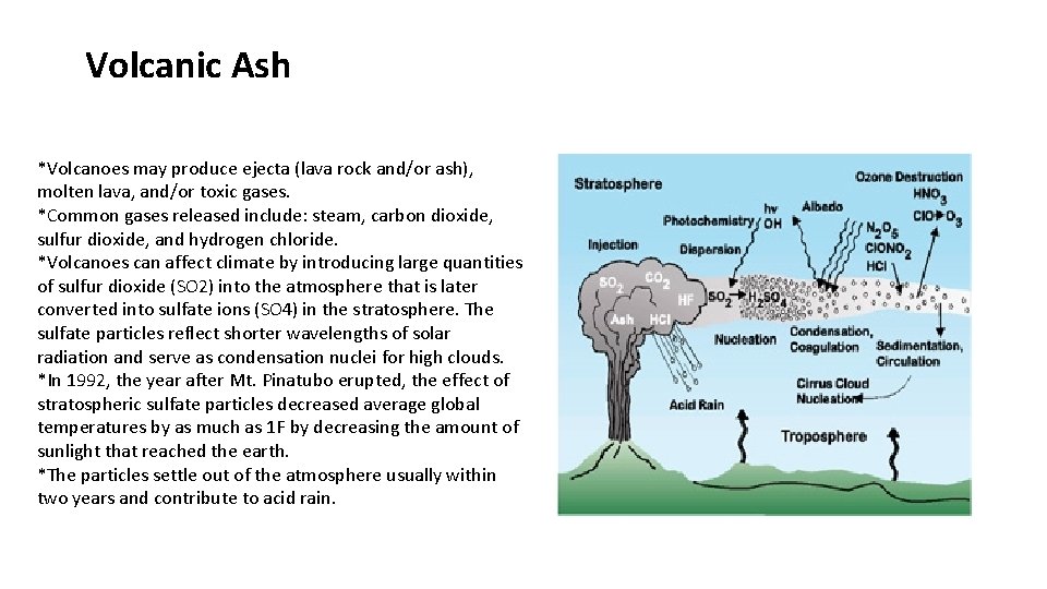 Volcanic Ash *Volcanoes may produce ejecta (lava rock and/or ash), molten lava, and/or toxic