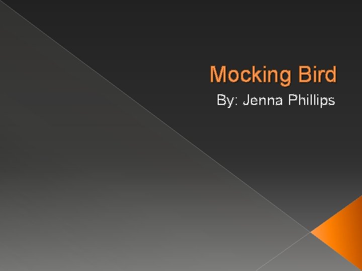 Mocking Bird By: Jenna Phillips 