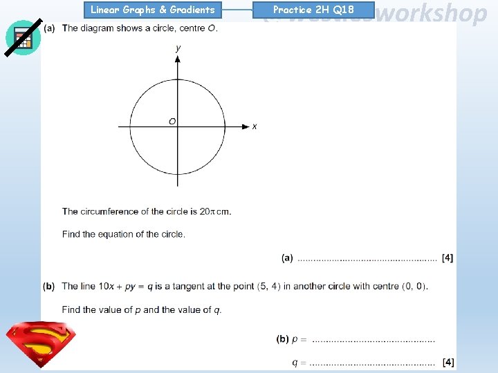 Linear Graphs & Gradients @westiesworkshop Practice 2 H Q 18 