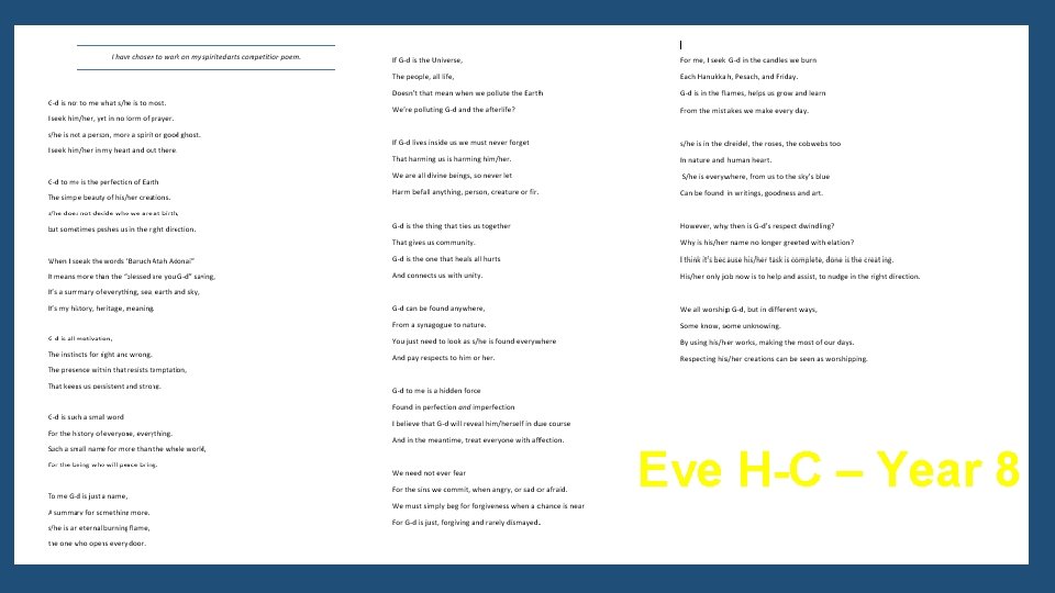 Eve H-C – Year 8 