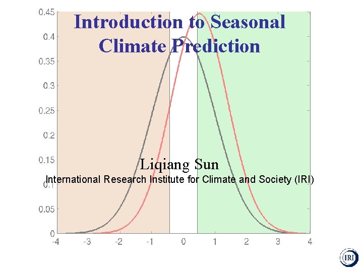 Introduction to Seasonal Climate Prediction Liqiang Sun International Research Institute for Climate and Society