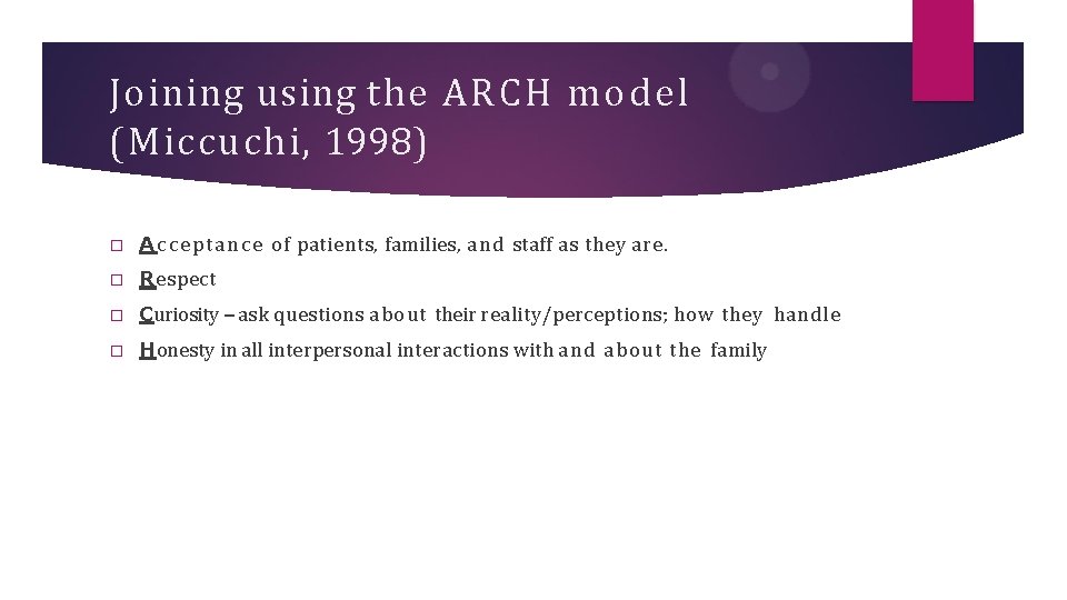 Joining using the ARCH model (Miccuchi, 1998) � A c c e p t