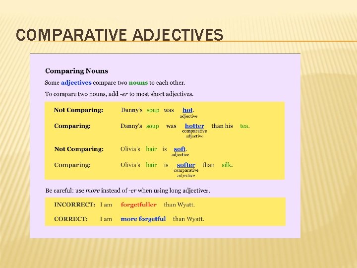 COMPARATIVE ADJECTIVES 