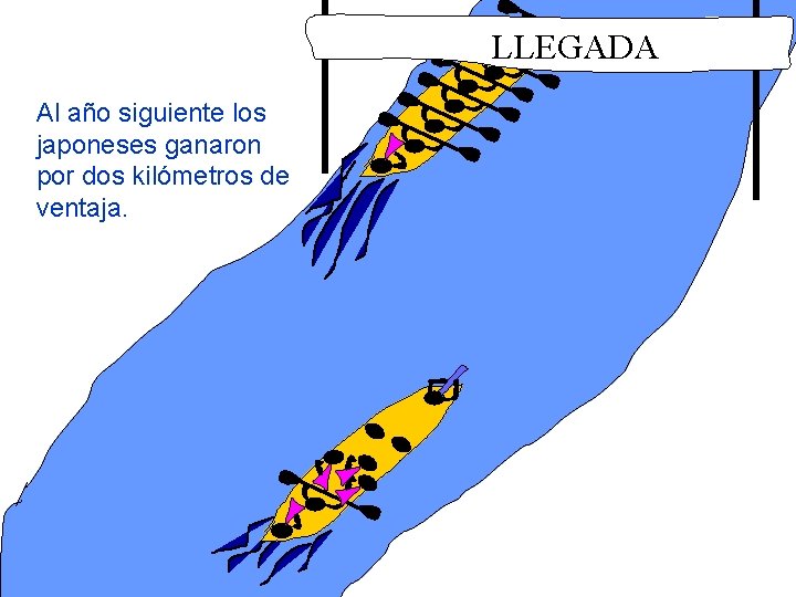 LLEGADA Al año siguiente los japoneses ganaron por dos kilómetros de ventaja. 