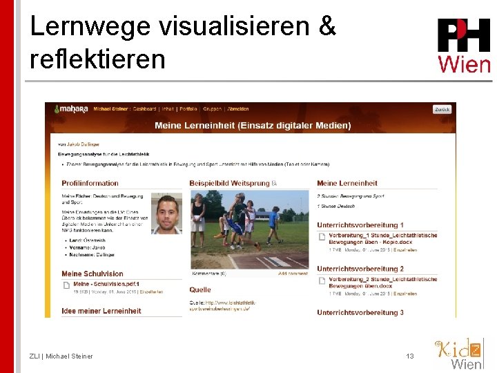 Lernwege visualisieren & reflektieren ZLI | Michael Steiner 13 