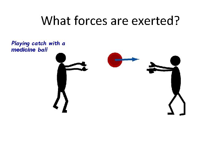 What forces are exerted? Playing catch with a medicine ball What forces are exerted? Playing catch with a medicine ball