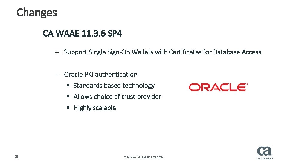 Changes CA WAAE 11. 3. 6 SP 4 – Support Single Sign-On Wallets with