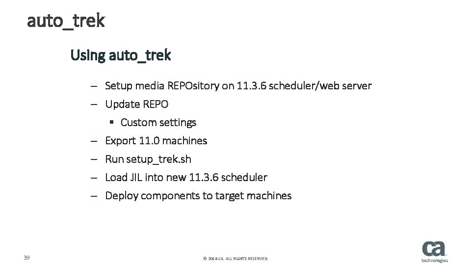 auto_trek Using auto_trek – Setup media REPOsitory on 11. 3. 6 scheduler/web server –