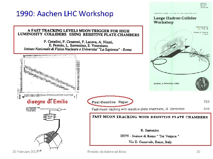 1990: Aachen LHC Workshop disegno di Emilio 20 February 2014 Rinaldo: da Adone ad