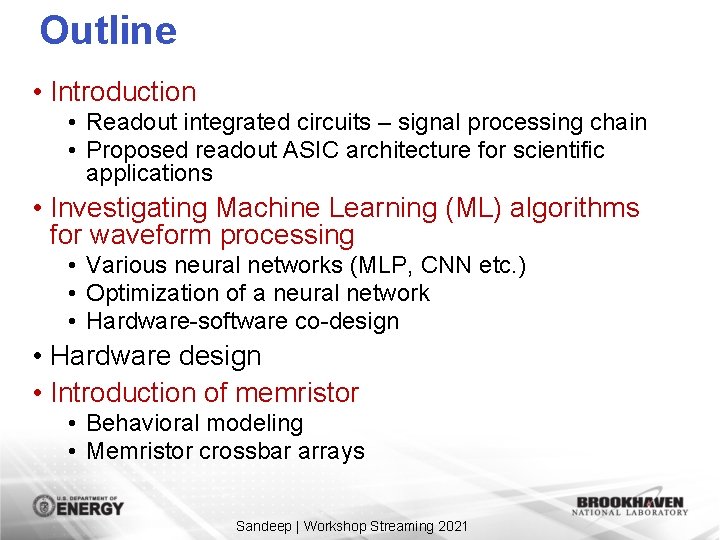 Outline • Introduction • Readout integrated circuits – signal processing chain • Proposed readout
