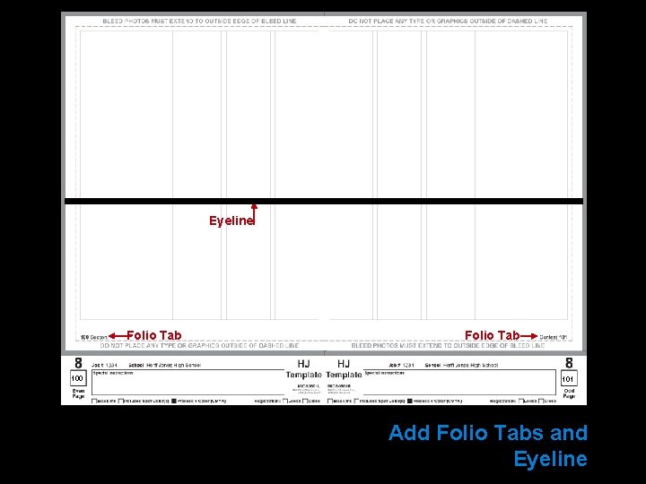 Eyeline Folio Tab 100 Folio Tab 101 Add Folio Tabs and Eyeline 