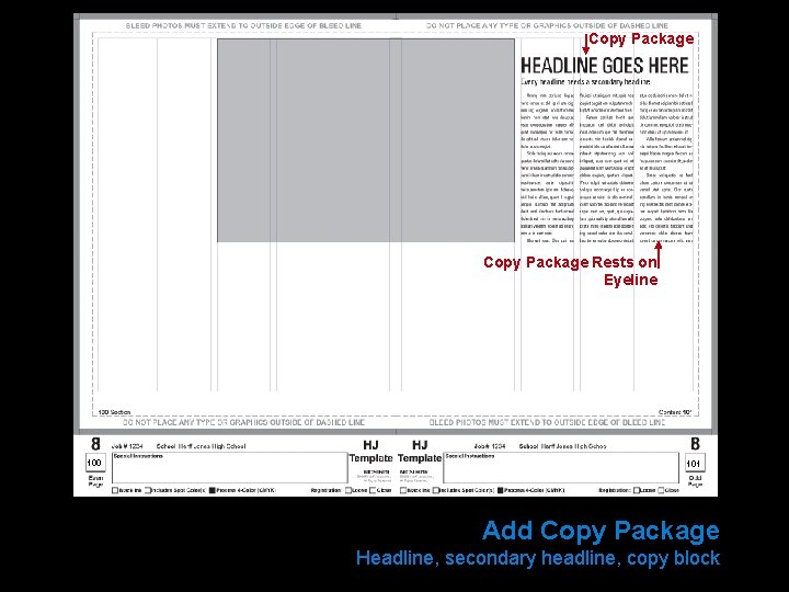 Copy Package Rests on Eyeline 100 101 Add Copy Package Headline, secondary headline, copy