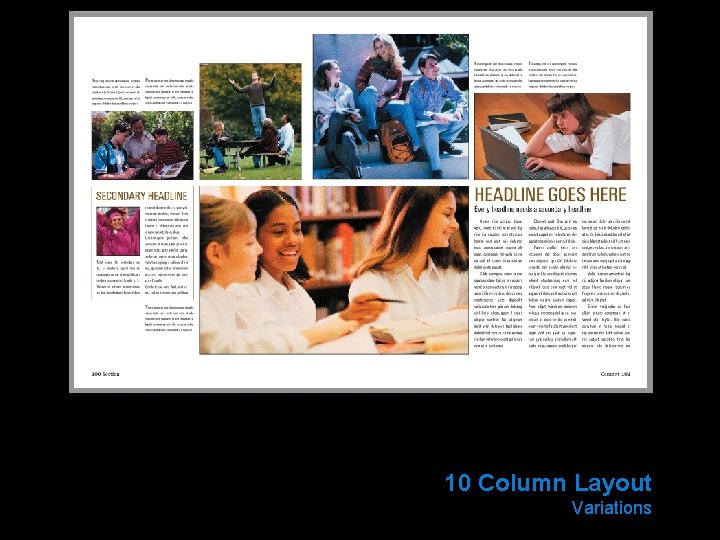 10 Column Layout Variations 