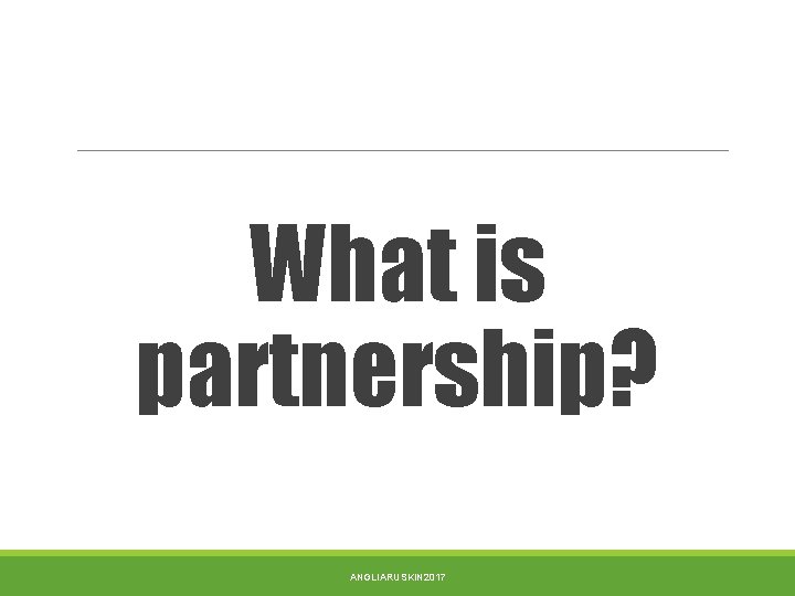 What is partnership? ANGLIARUSKIN 2017 