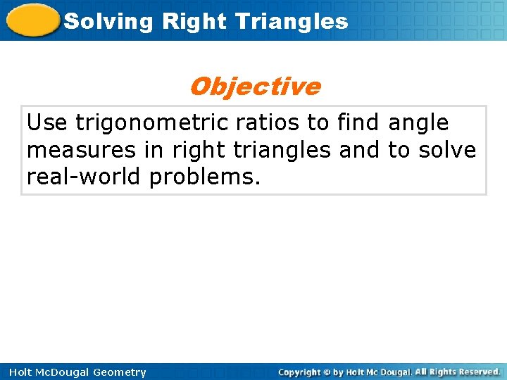 Solving Right Triangles Warm Up Lesson Presentation Lesson