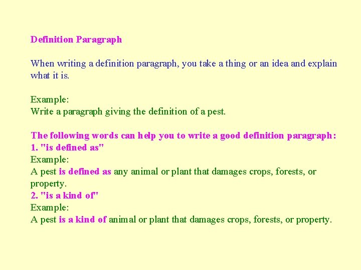 Definition Paragraph When writing a definition paragraph, you take a thing or an idea Definition Paragraph When writing a definition paragraph, you take a thing or an idea