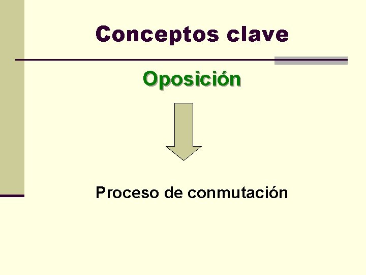 Conceptos clave Oposición Proceso de conmutación 