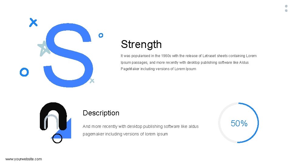 S Strength It was popularised in the 1960 s with the release of Letraset