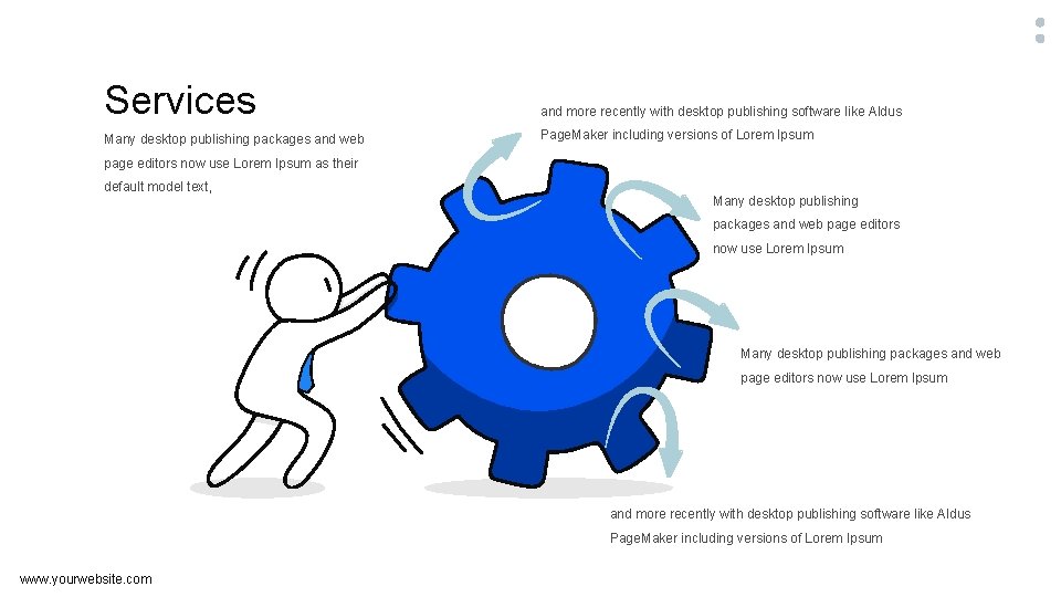 Services and more recently with desktop publishing software like Aldus Many desktop publishing packages