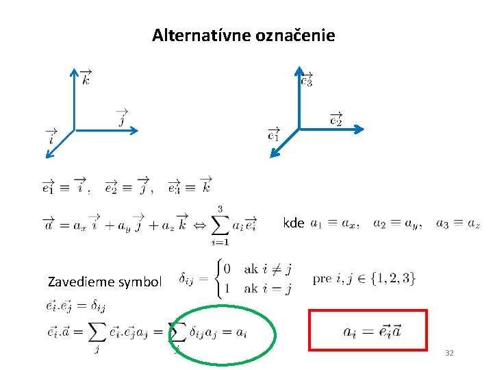 Alternatívne označenie kde Zavedieme symbol 32 