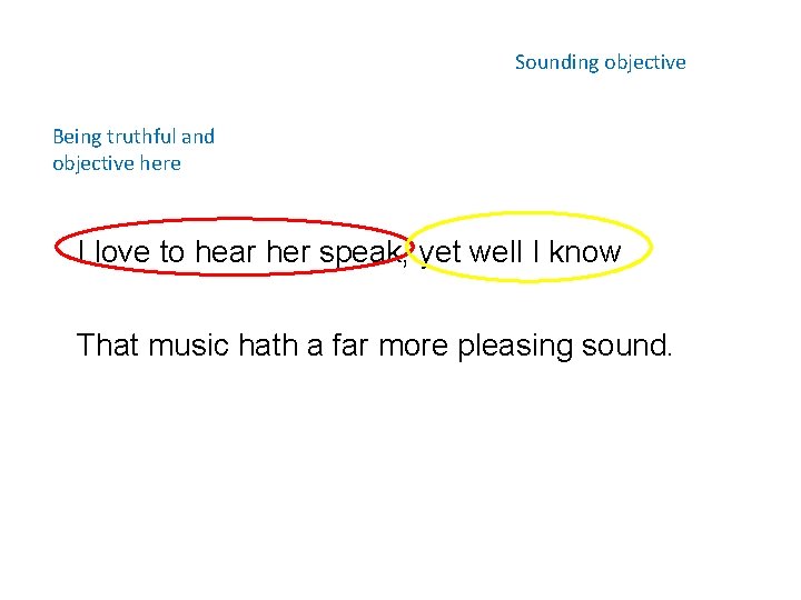 Sounding objective Being truthful and objective here I love to hear her speak, yet