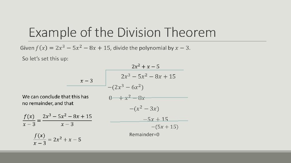 Example of the Division Theorem 