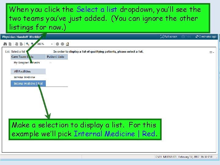 When you click the Select a list dropdown, you’ll see the two teams you’ve When you click the Select a list dropdown, you’ll see the two teams you’ve