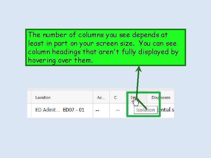 The number of columns you see depends at least in part on your screen The number of columns you see depends at least in part on your screen