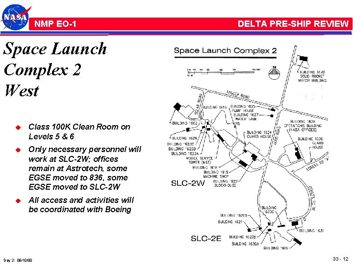 NMP /EO-1 NMP EO-1 DELTA PRE-SHIP REVIEW Space Launch Complex 2 West u Class