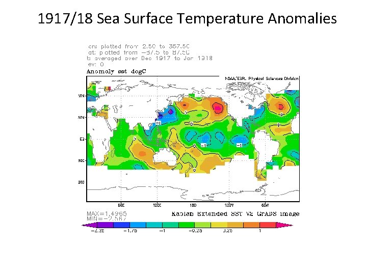 1917/18 Sea Surface Temperature Anomalies 