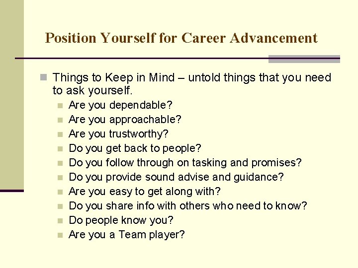 Position Yourself for Career Advancement n Things to Keep in Mind – untold things