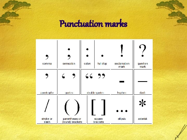 Punctuation marks 