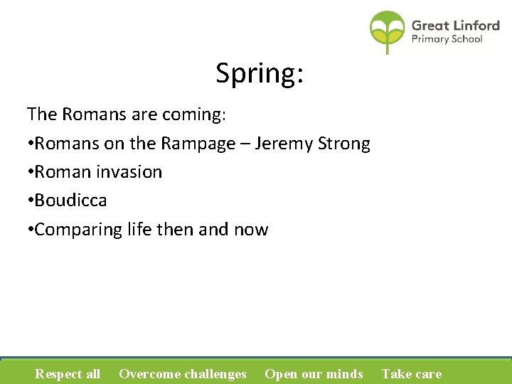 Spring: The Romans are coming: • Romans on the Rampage – Jeremy Strong •
