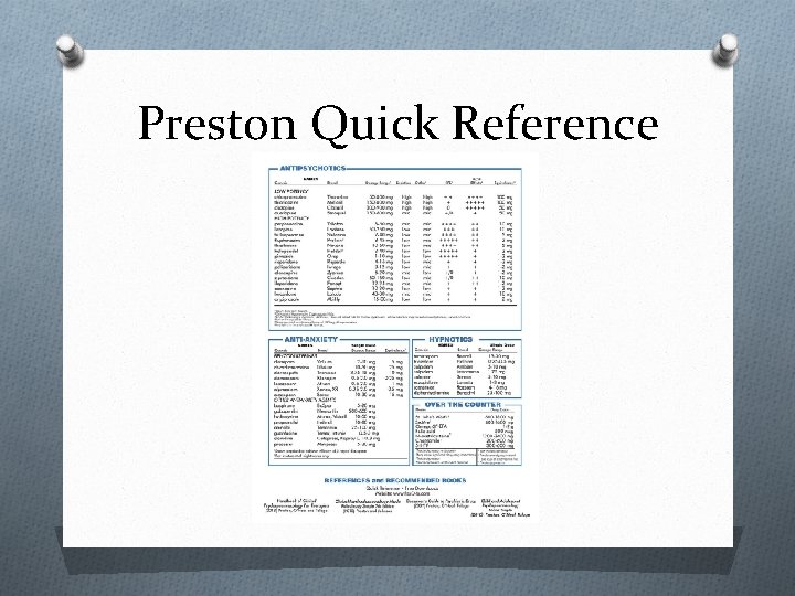 Preston Quick Reference 