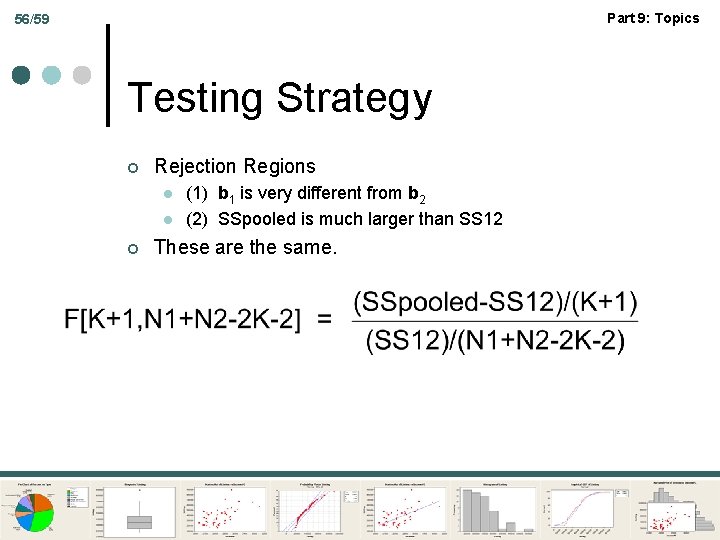 Part 9: Topics 56/59 Testing Strategy ¢ Rejection Regions l l ¢ (1) b