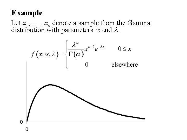 Example Let x 1, … , xn denote a sample from the Gamma distribution