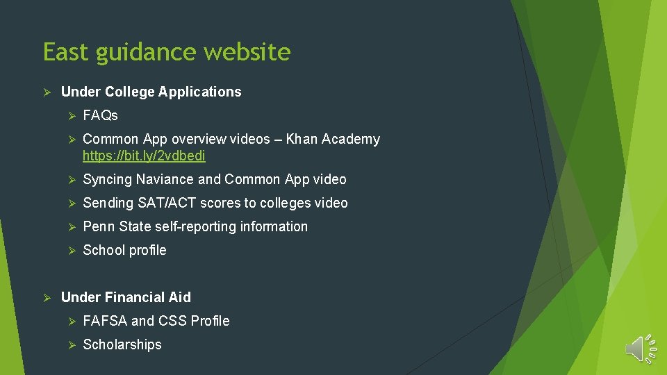 East guidance website Ø Ø Under College Applications Ø FAQs Ø Common App overview East guidance website Ø Ø Under College Applications Ø FAQs Ø Common App overview