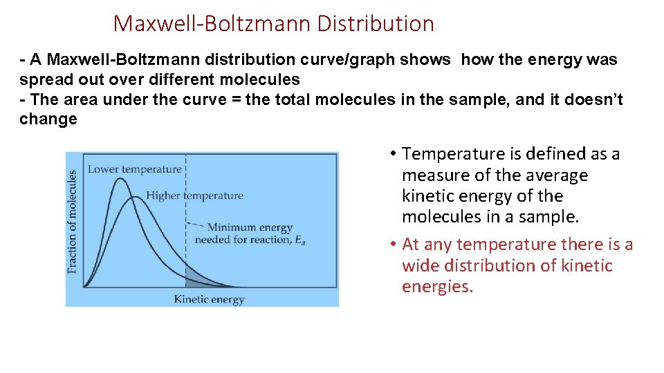 Maxwell-Boltzmann Distribution - A Maxwell-Boltzmann distribution curve/graph shows how the energy was spread out